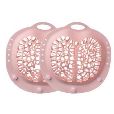 2pcs Silicone Bra Laundry Bags for Washing Machine Dryer Heart Oval Mesh Design, Pink Blue, Delicate Lingerie Protector, Pregnancy Everyday Use