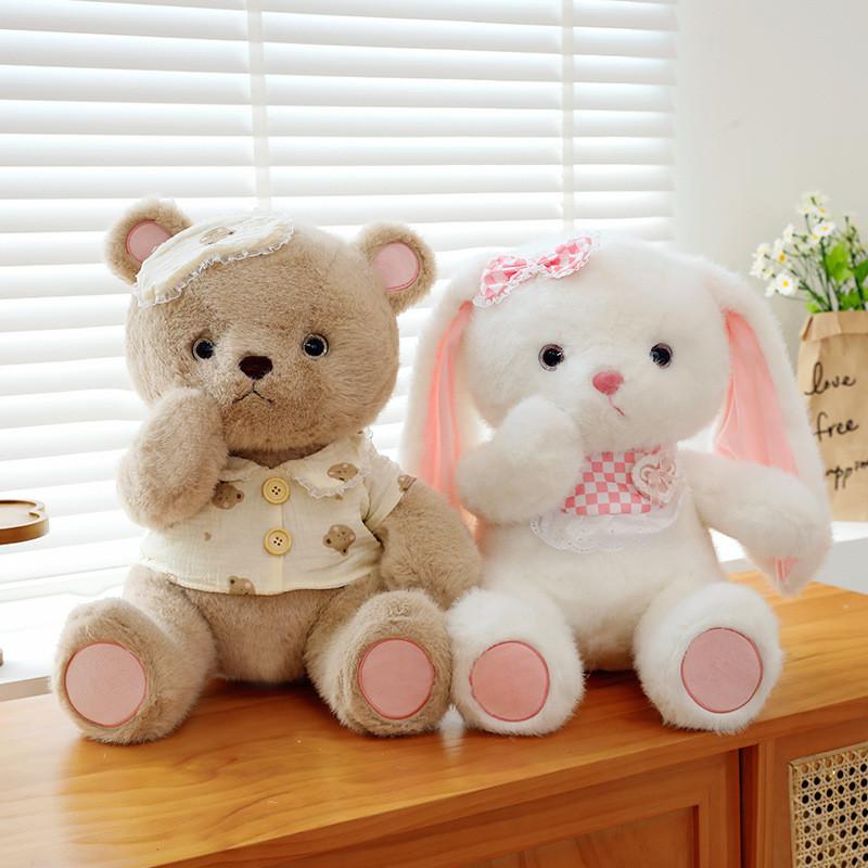 Goodnight Plush Adorable Bear And Sweetheart Rabbit Soft Toy Gift Cuddling For