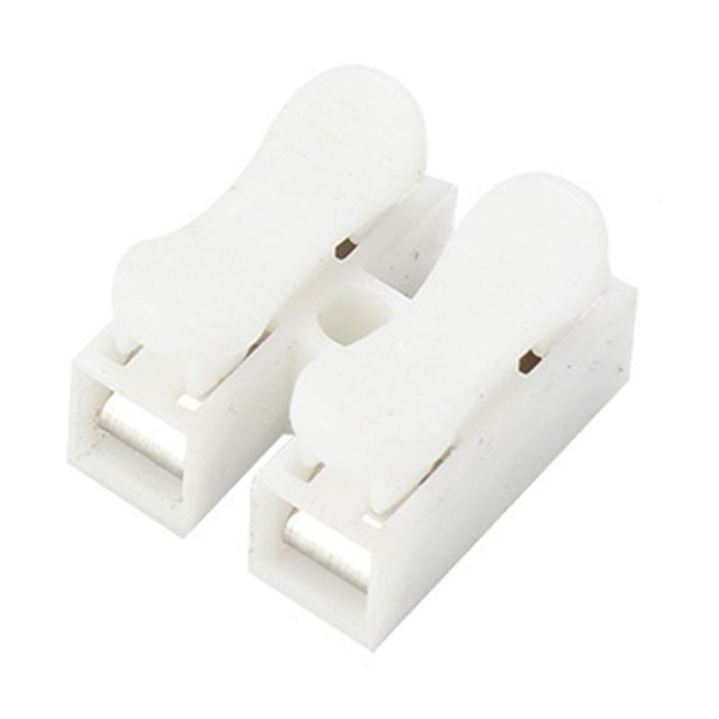 100Pcs Push Quick Wire Cable Connector Spring Clamp Terminals 2 Pin Spring Wire Connectors Wiring Terminals Easy to Use
