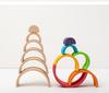 Rainbow Wooden Building Blocks: Early Education Stacking Toy & Children's Room Decor