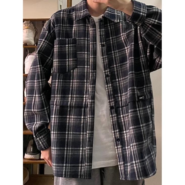 

Рубашка с длинным рукавом с буквенным принтом 2024 года в японском стиле в стиле Гонконга, свободная рубашка для мальчиков, летнее модное универсальное повседневное пальто 2XL темно-синий