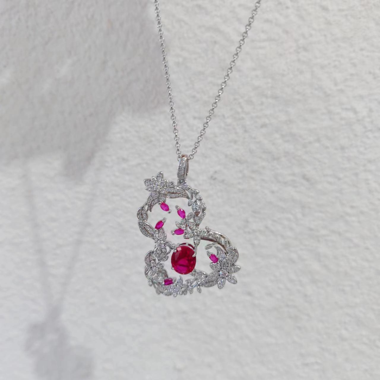 Vintage Chinese Floral Diamond Gourd Necklace - Stylish Clavicle Chain платиновый/зелёный