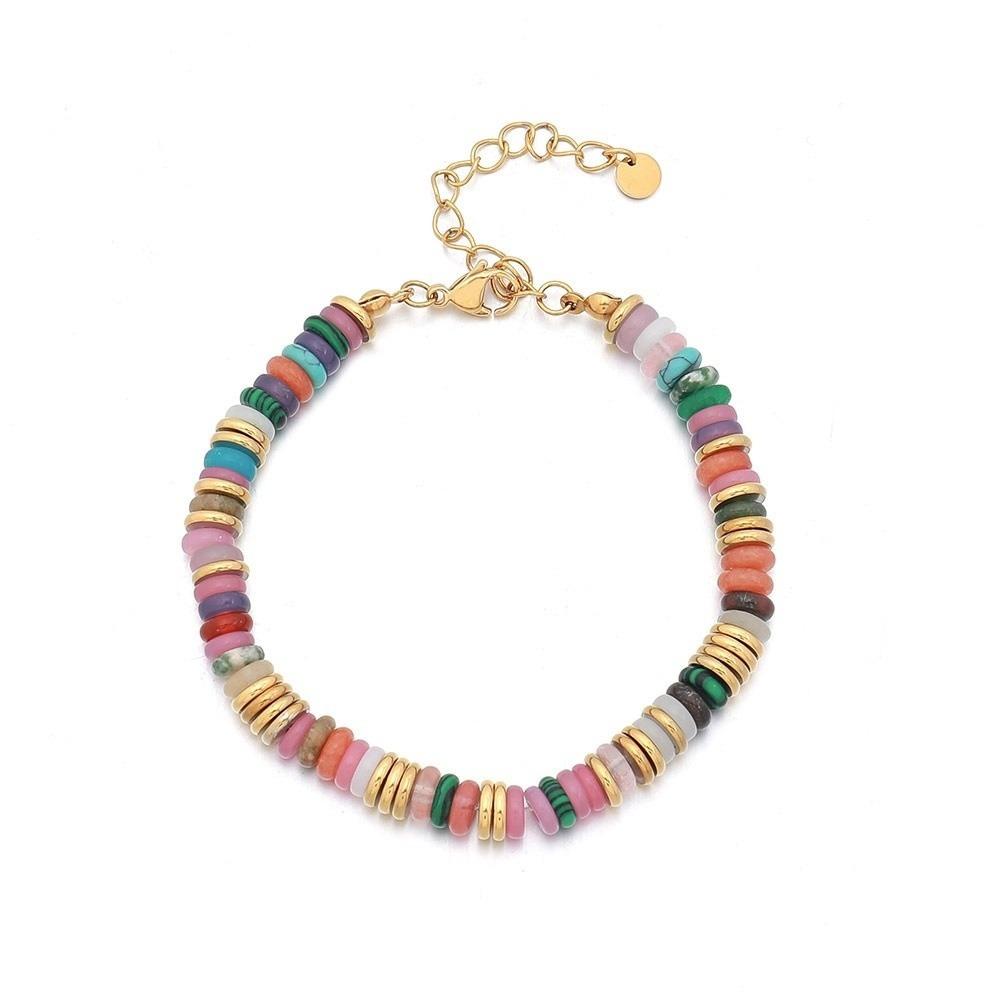 

Aesthetic Natural Stone Necklace Adjustable Rainbow Choker Boho Beaded Bracelet Birthday Gift Bracelet