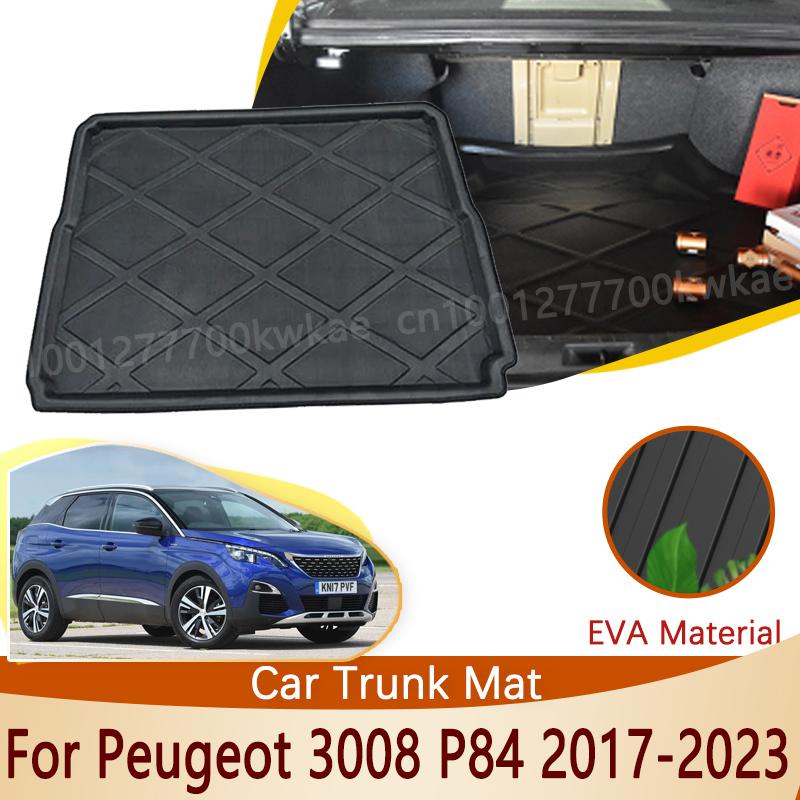 EVA Car Rear Trunk Mat For Peugeot 3008 P84 Accessories MK2 2017 2018- Boot Cargo Liner Tray Trunk Floor Waterproof Carpet