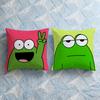 Frog Cushion Cover Soft Case For Sofa Living Room Green Home Comfortable Office Decor Protective Funny Cute Pillow Covers