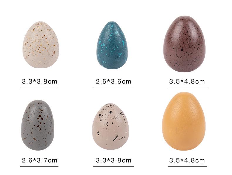 Wooden Educational Pretend Play Set: Colorful Bird, Chicken, and Duck Eggs for Kindergarten Science Learning