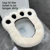 Winter Toilet Seat Cover Universal Toilet Seat Cushion Cartoon Cute Bear Paw Adhesive Pad for Home Use Toilet Set Accessories