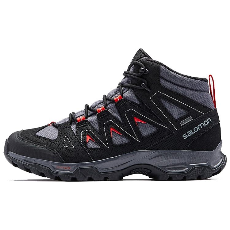 Salomon Shock Absorbing Non-Slip Durable Mid-Top Hiking Shoes Men Hiking Shoes Ebony 413807