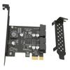 PCIE To USB 3.2 Expansion Card 5Gbps High Speed USB3.2 Front GEN1 Expansion Card Dual Port 19PIN Connector Riser Card