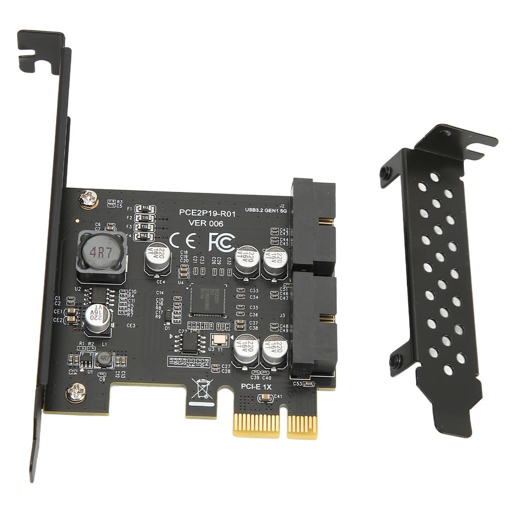 PCIE To USB 3.2 Expansion Card 5Gbps High Speed USB3.2 Front GEN1 Expansion Card Dual Port 19PIN Connector Riser Card