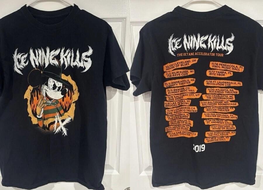 

Ice Nine Kills Freddy Krueger Tour short sleeve black color 2 Side Tshirt S5XL Unisex T-Shirt M