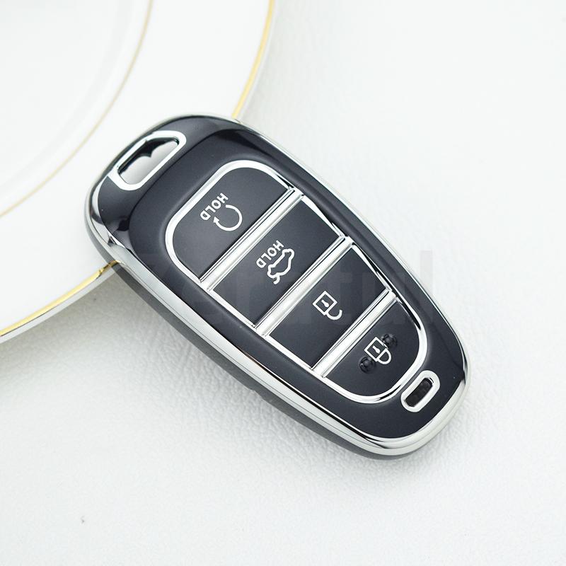 

4 Button Tpu Car Remote Key Cover Case Shell Fob For Hyundai Solaris Sonata Hybrid Nexo Tucson Nx4 Santafe Dn8 Atos Prime Holder