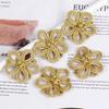 Golden Chinese Frog Buttons Flower Fastener Tang Suit Buttons  Handcraft Accessories