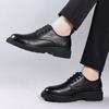 Breathable men's leather shoes Trendy and Thick Bottom Styles Fashion Party Retro Comfort Shoes Black Plus Size-46 Luxury