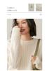2026 Women's Autumn/Winter Round Neck Cashmere Sweater – Cable Knit, Loose Fit, Simple Casual Style