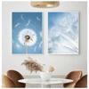 Wall Art Blue Tone Dandelion Peony Orchid Flower Oil Painting Spring Poster and Printmaking Living Room Home Decoration Pictures