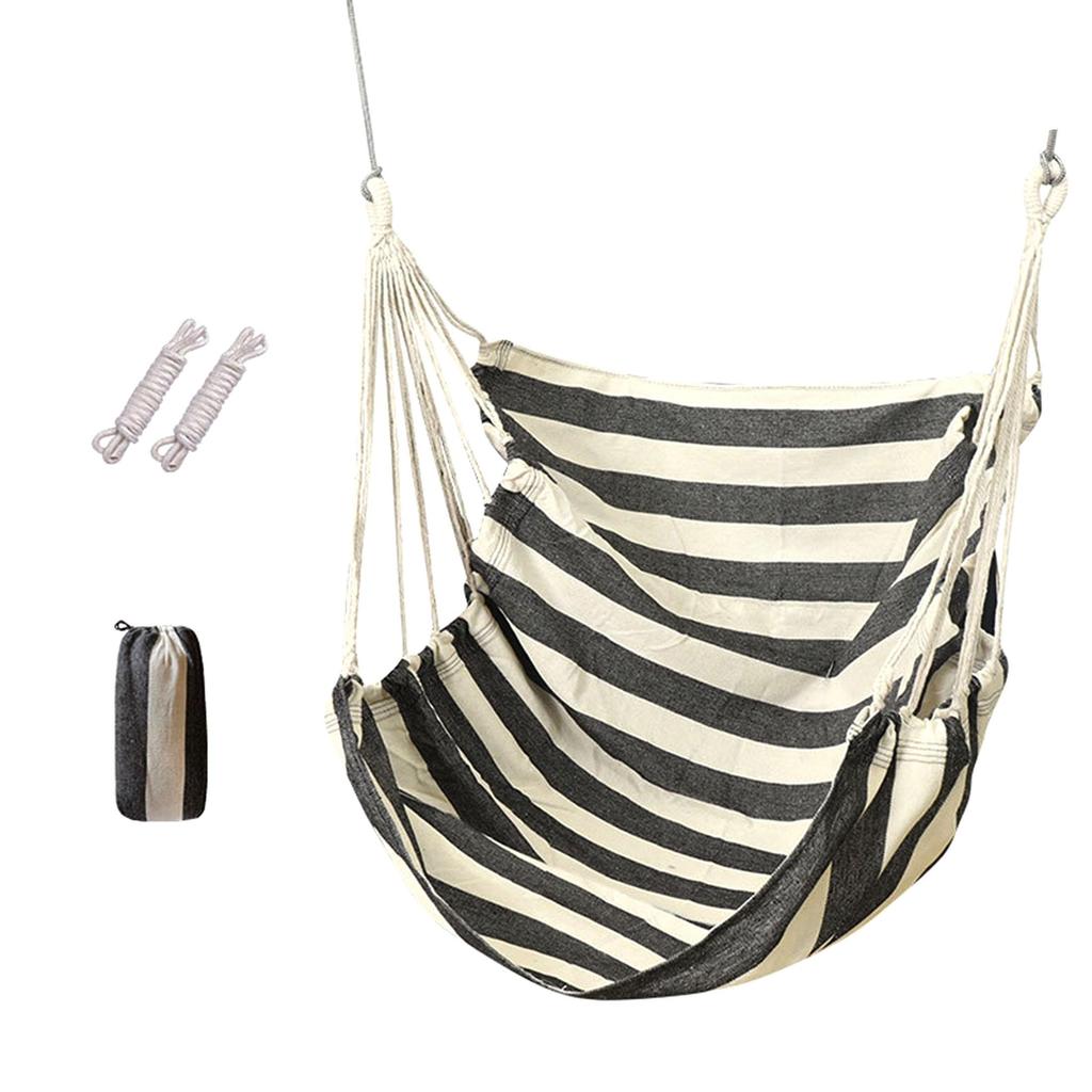 Upgrade Hammock Chair, Portable Heavy-Duty Canvas Swing Chair for Indoor/Outdoor, Dorm, Bedroom, Balcony, Patio, 330lbs Capacity, Hanging Swing Chair