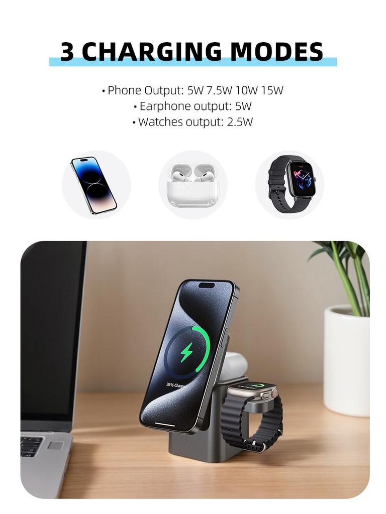 Qi2 15W Foldable Wireless Charger & Desktop Stand