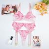 Erotic Lingerie  Women's Sexy Lace Underwear Three Piece Set for Comfortable Fit