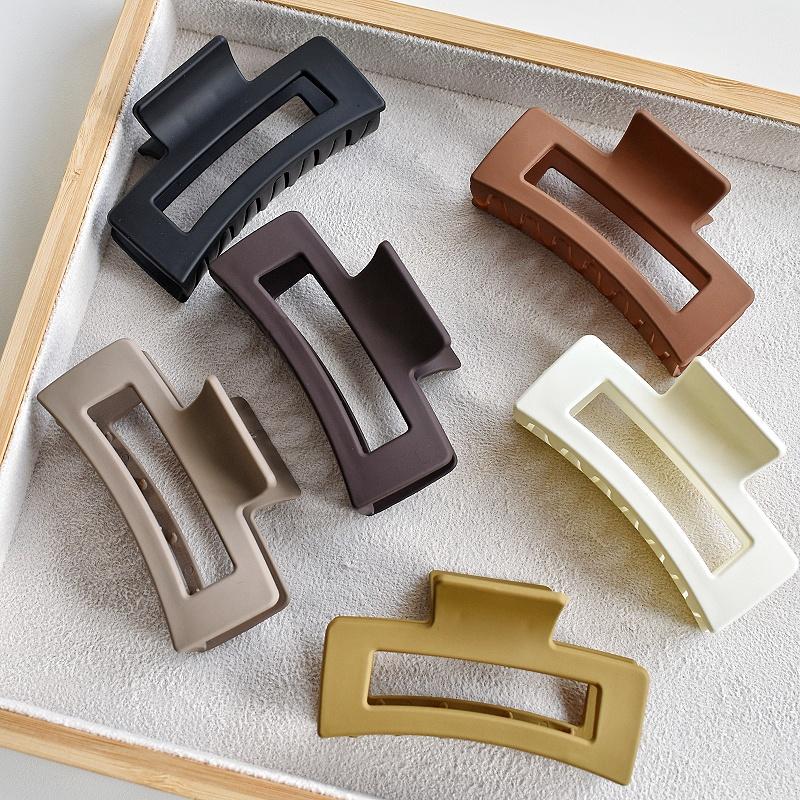 6-teiliger Damen Mehrfarbig matter gefrosteter Kunststoff rechteckiger Greifclip für alle Haarlängen und -größen Weihnachtsgeschenk Frisuren nein