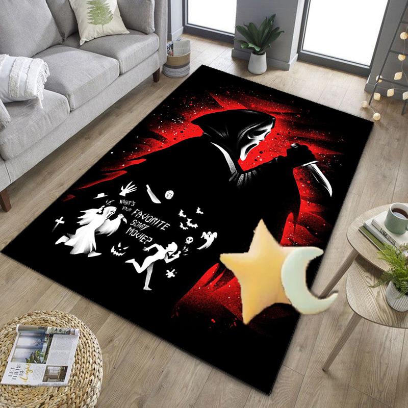 Heartbeat Ghostface Of Horror Office Rug Chair Mat, Game Carpet, Suitable for Front Door, Bedroom, Living Room, Desk, Holiday Gift