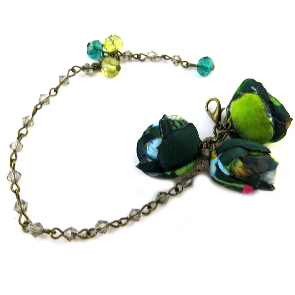 Les Trésors De Lily [P0800] - Emerald Green 'Les Antoinettes' Artisanal Bracelet (handmade)