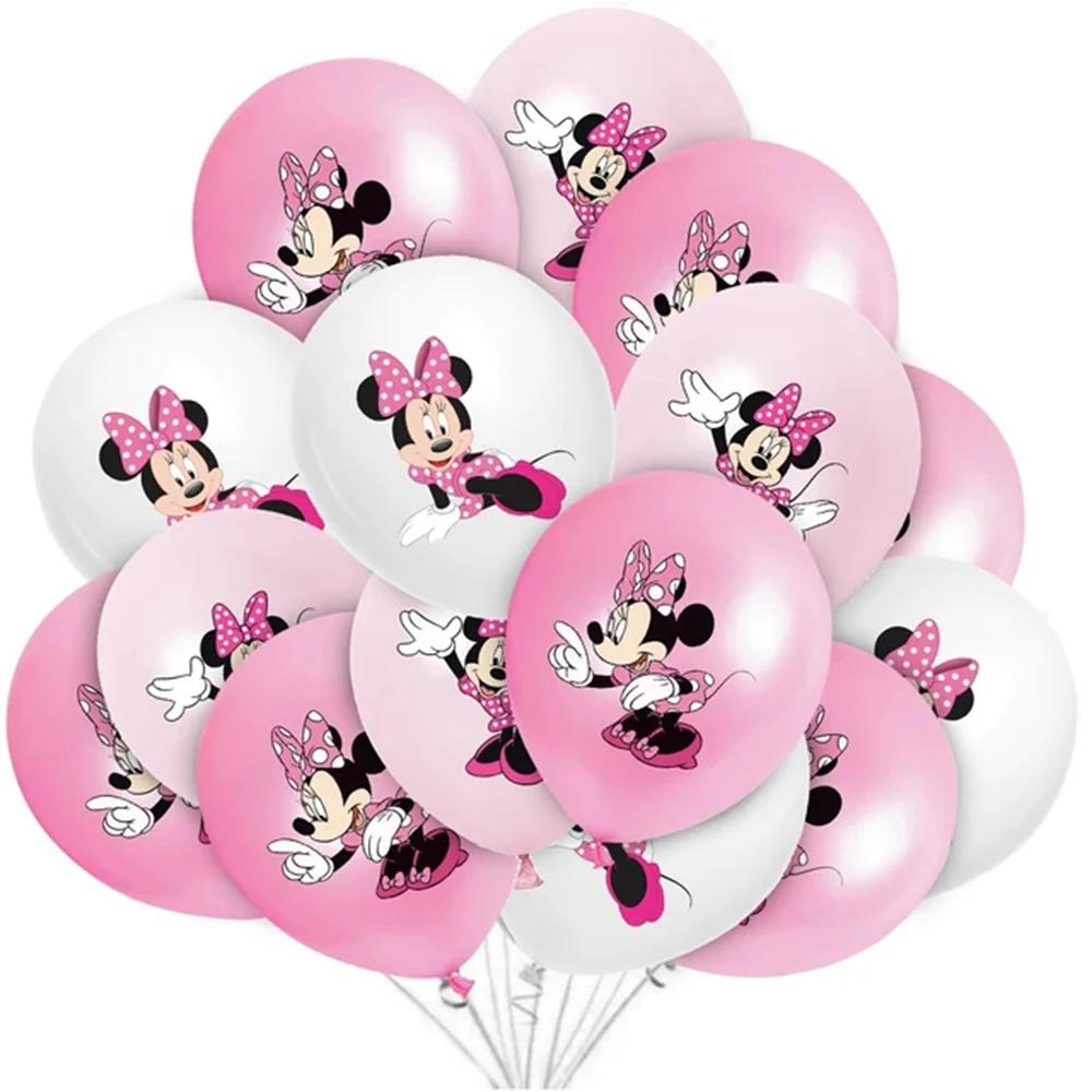 Minnie Mouse Birthday Party Supplies Pink Minnie Balloon Cup Plate Banner For Kids Girls Party Favor Gifts Baby Shower Decor
