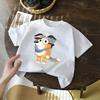 Kids Easter Bluey T Shirt Cute Cartoon So Hoppin Boujee Short Sleeve Tops Soft Breathable Casual Children Spring Festival Tee