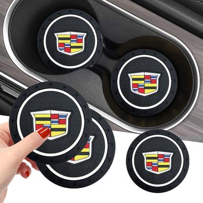 1/2pcs Car Coasters Water Cup Holder Pads Cup Slot Non-Slip Mat Interior Accessories For Logo CT4 CT5 XT5 XT6 XTS ATS-L