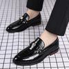 Trend New Men's Alligator Pattern Patent Leather Shoes Brand Designer Driving Loafers Formal Wedding Dress Homecoming Footwear