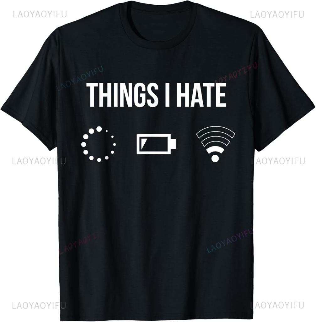 Things I Hate Programmer Outfit Gamer Fun Idea TShirt Harajuku Casual Fahsion Loose Unisex Tshirt Short Sleeve Summer Style Tees