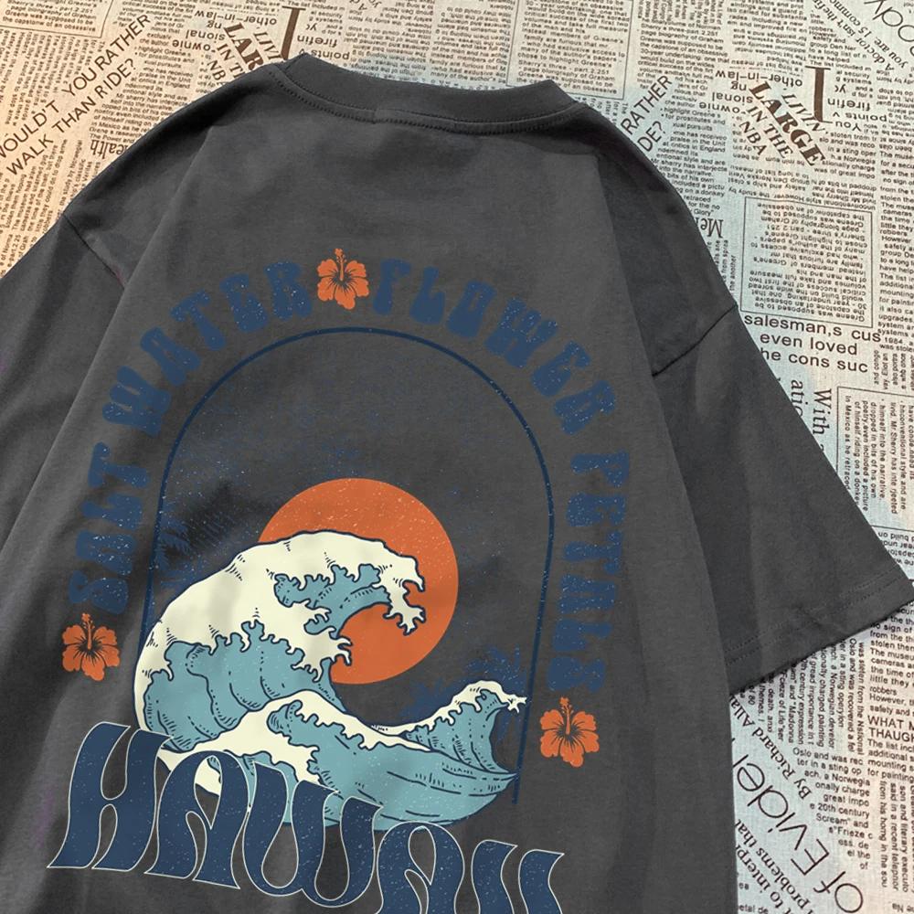 Beautiful Salt Water Petals Patterns T-Shirts Men Casual Tee Clothes Clothes Comfortable Sweat Summer Tops Vintage Loose Tshirt