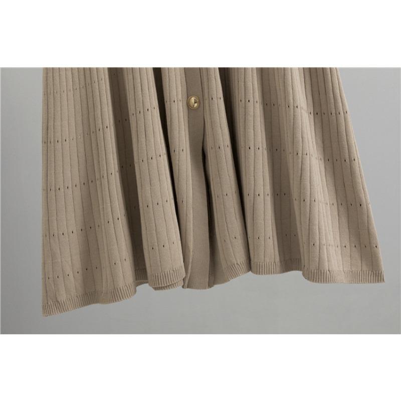 Spring and Autumn Women's Gentle Doll Collar Knitted Dress Plus Size Temperament High Waist Skinny Medium Long Dress