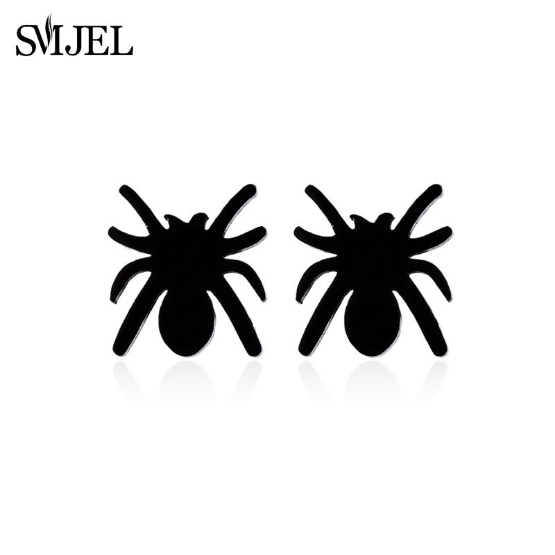 Stainless Steel Bat Stud Earrings For Women Men Punk Funny Halloween Party Gift Black Bat Earings Studs Jewelry Wholesale