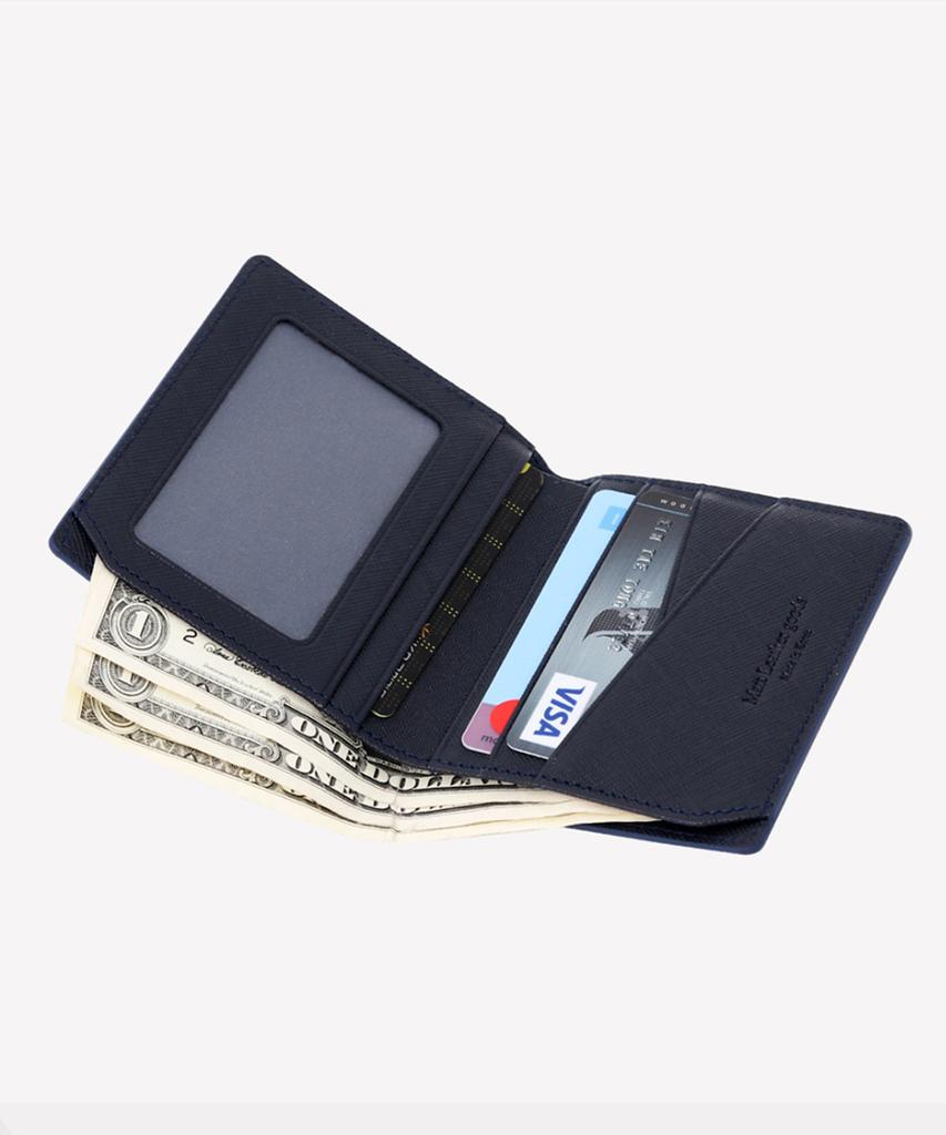 Matt Saffiano Cowhide Mini Wallet (Steel Blue) W22761