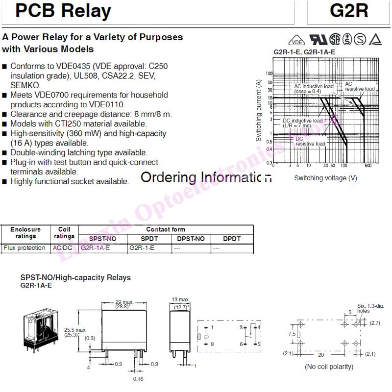 2PCS/lot Power Relays G2R DC5V 12V 24V AC220V G2R-2-5 G2R-2-12 G2R-2-24VDC G2R-1-12 G2R-1-24 G2R-1-E-12 G2R-1-E-24 Original New Relays 5