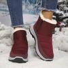 Ladies Waterproof Mid Calf Winter Boots Super Warm Fleece Side Zipper Anti Slip Platform Snow Boots Daily Outdoor Walking Shoes
