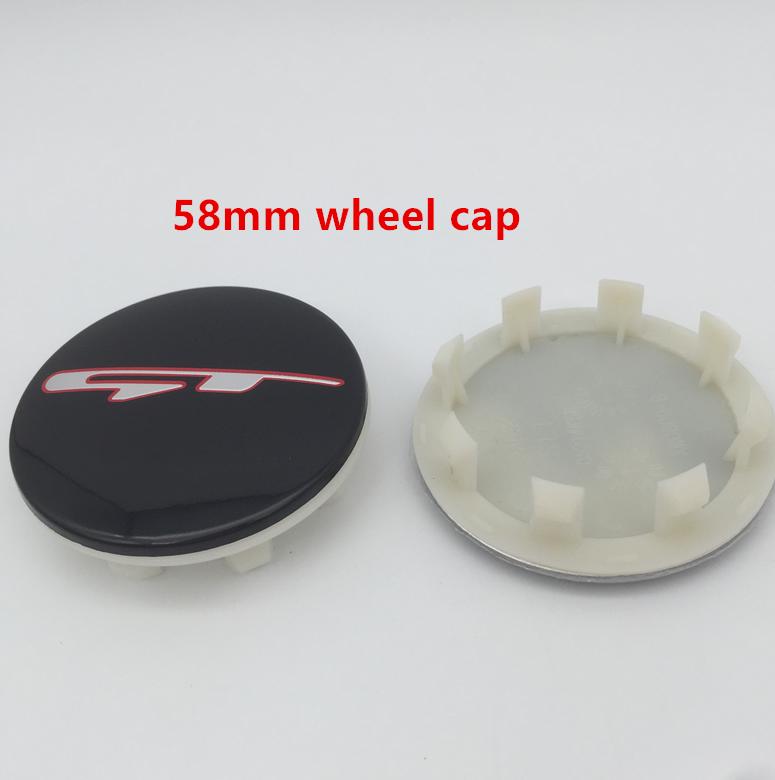 4pcs 3D 58mm For Car emblem Wheel hub Center Cap Badge covers sticker Decals Styling accessories