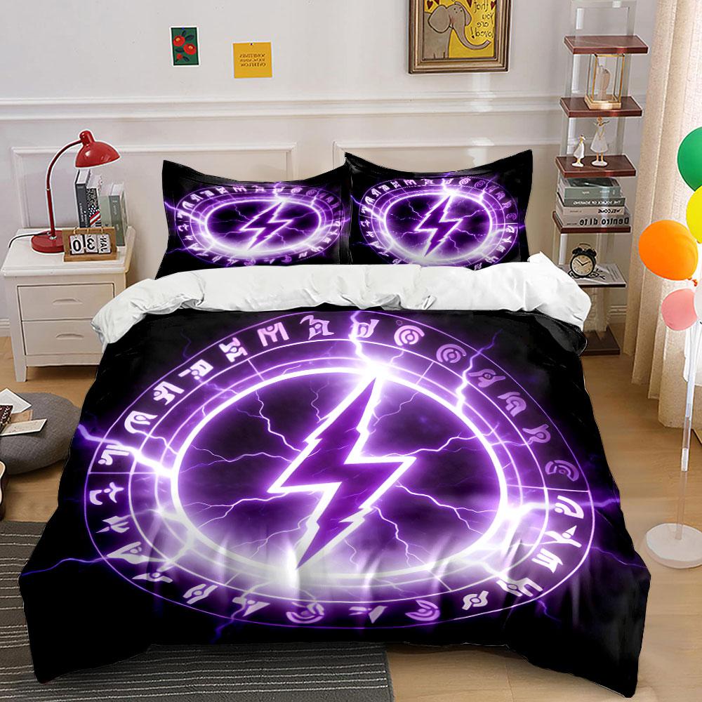 Magical Symbol Lightning Decor Set Soft Comfortable Duvet Cover Bedding Set Included 1*Duvet Cover & 2*Pillowcases, Gift