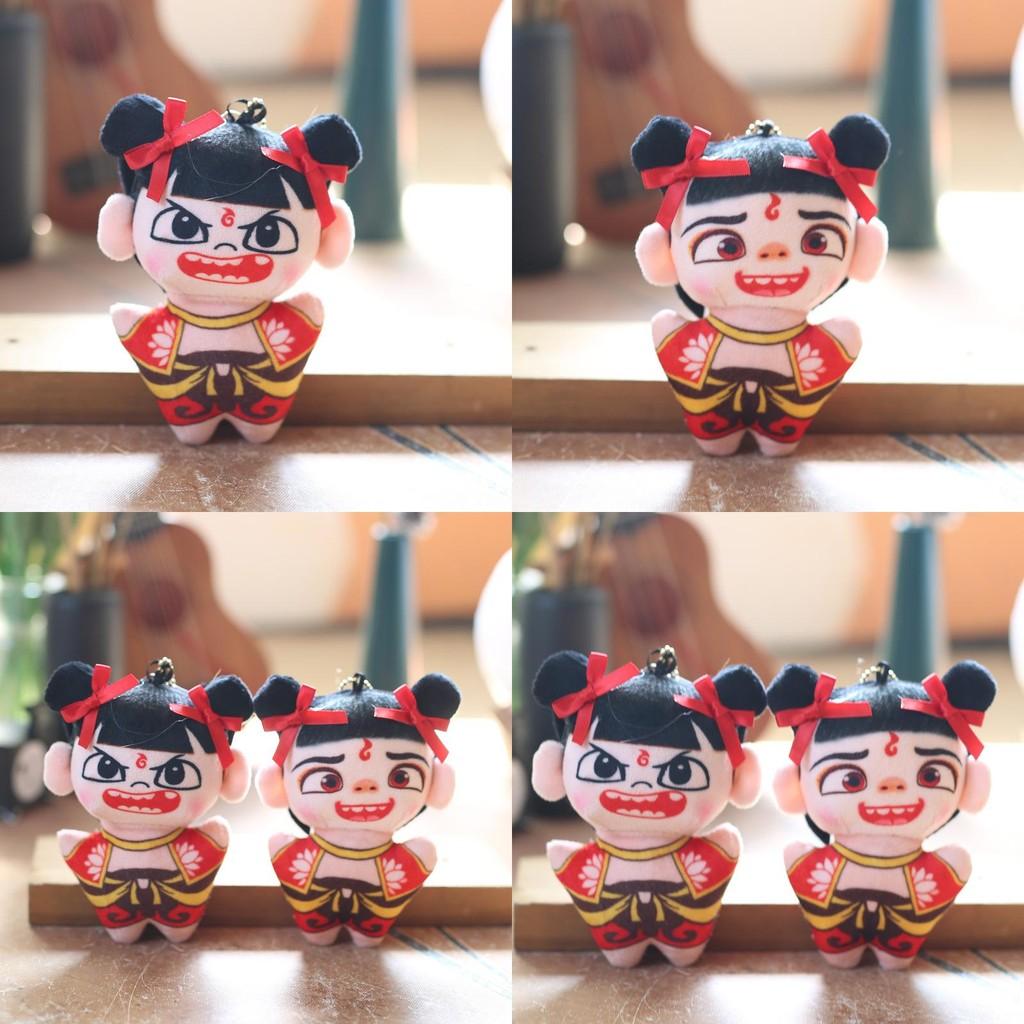 Nezha Short Cute Plush Stuffed Doll Keychain Pp Cotton Fill Backpack Decor