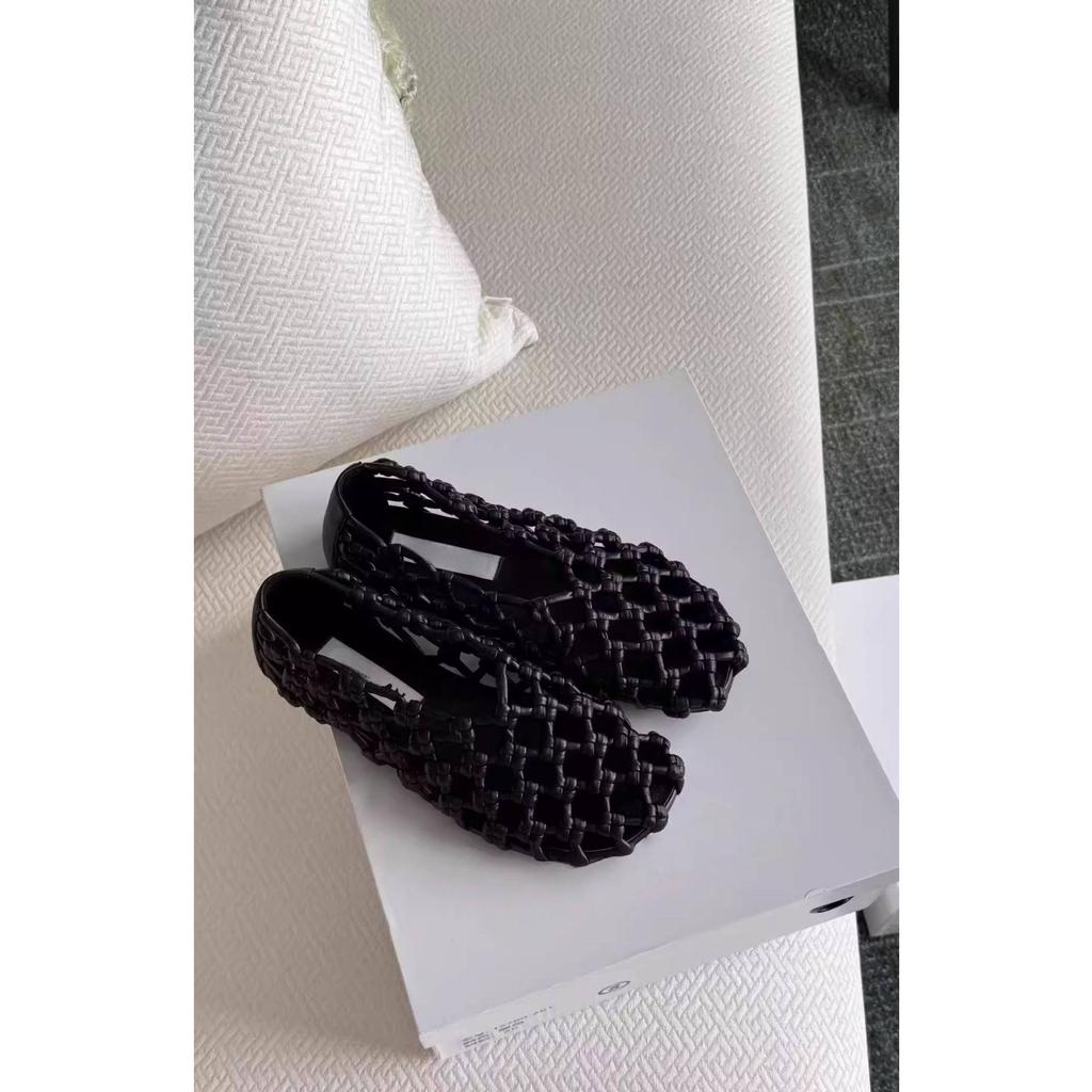 Lazy Single Shoe Tide 2025 Summer New Fashion Versatile One Pedal Casual Woven Fishing Net Rope Knot Mesh Shoes Women
