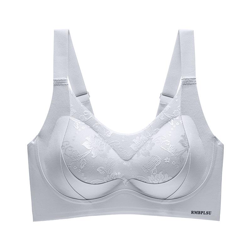 Women Push Up Bra For Small Chest Seamless Lace No Underwire M серый