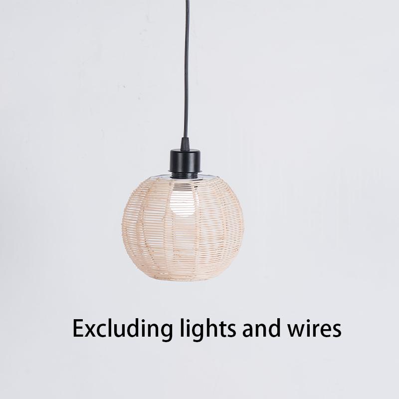 Retro Woven Lampshade Imitation Vine Rope Lamp Cover Hanging Chandelier Restaurant Kitchen Light Fixture Accessories Home Decor