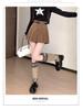 Women's High-Waist Pleated Wide-Leg Shorts for Autumn/Winter - Stylish A-Line Design