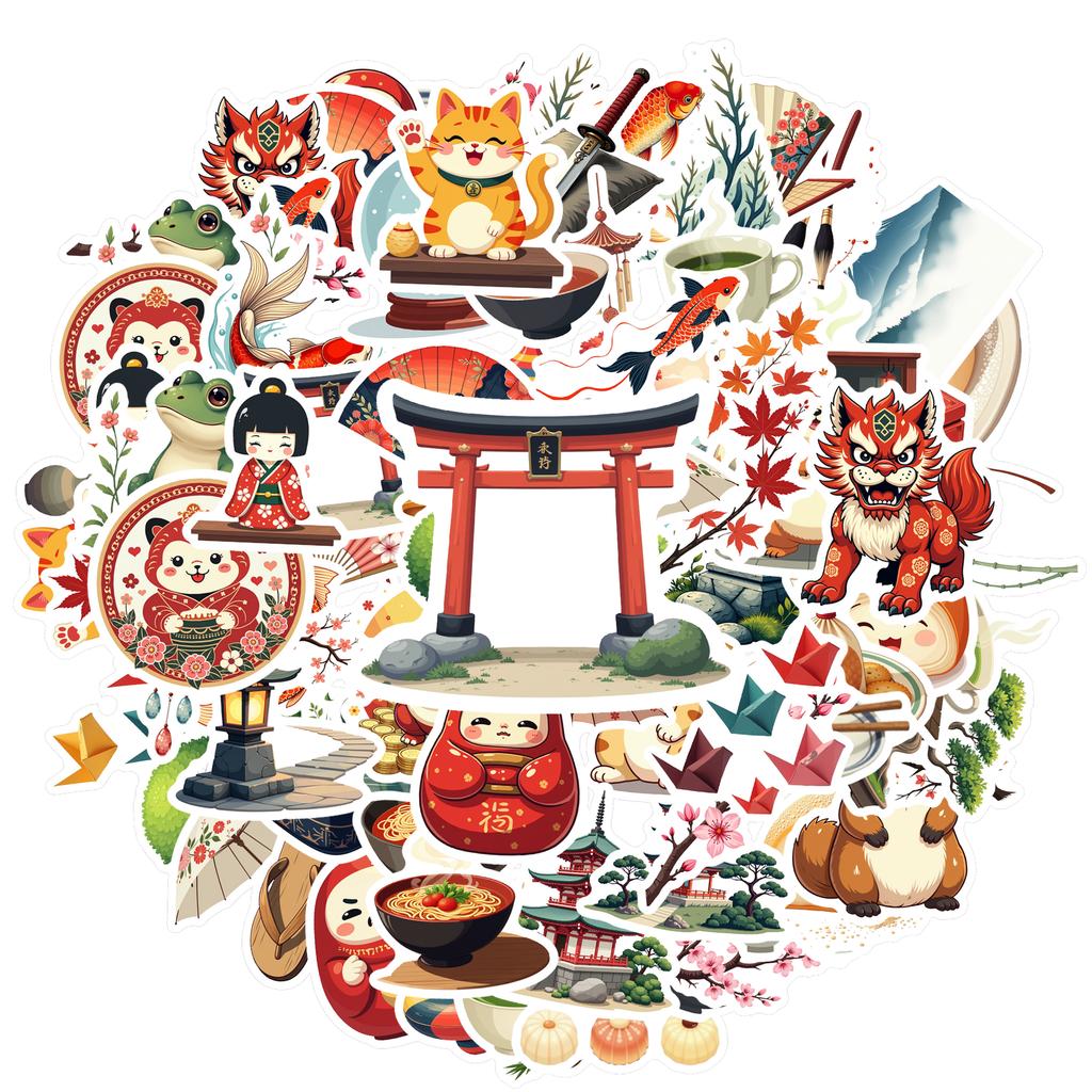35-70pcs Japanese Culture Stickers Stationery Sticker Diy Decoration For Fridge Notebook BikePhone Suitcase Graffiti Decals