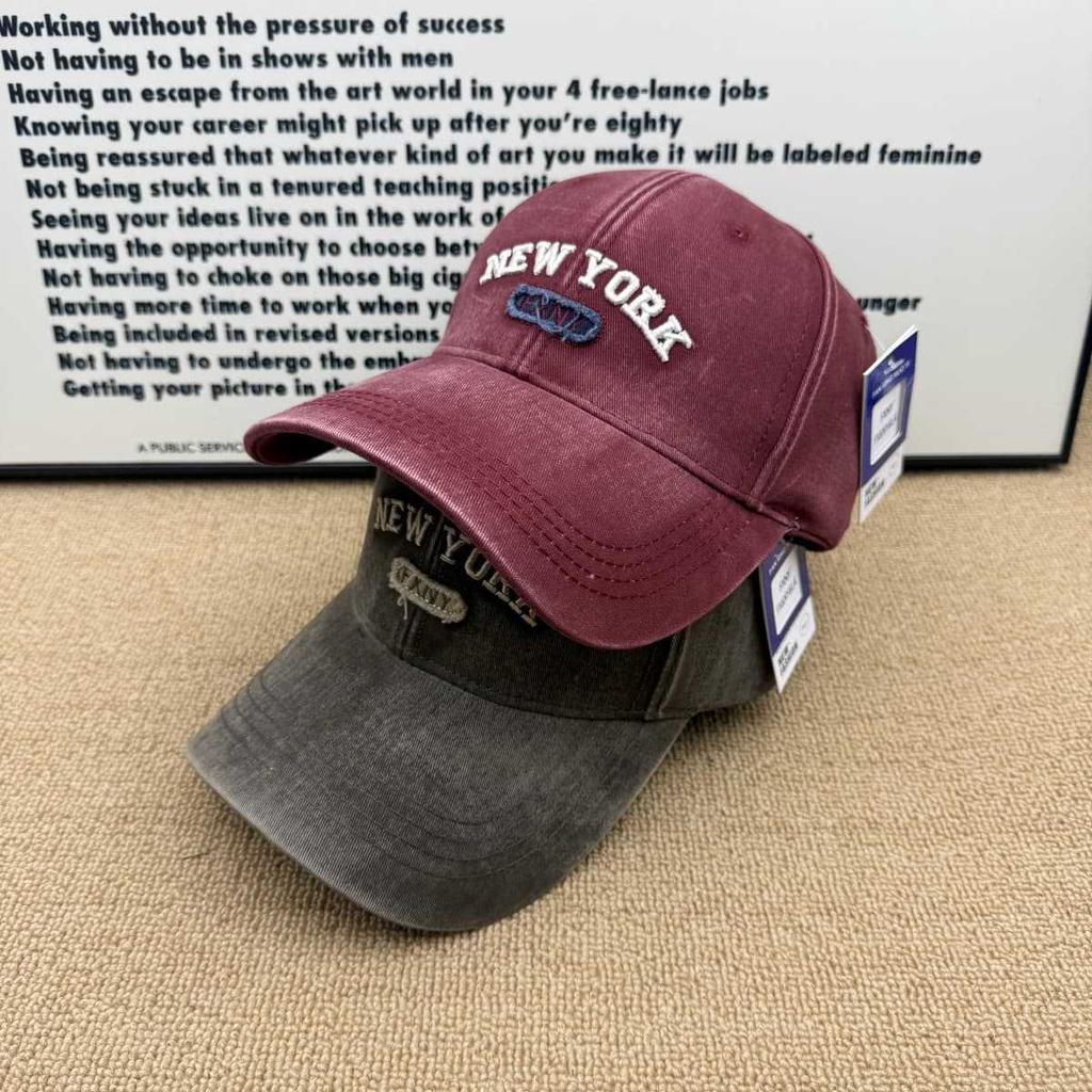 Washed and made old NEW YORK embroidered baseball cap soft top cap men's and women's versatile casual sun hat
