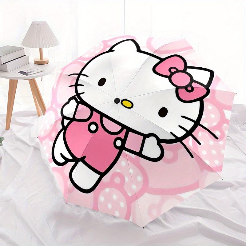 1pc Hello Kitty Pink Background Umbrella with Plastic Handle,Suitable for All Seasons Home Travel Outdoor UmbrellaSanlio459