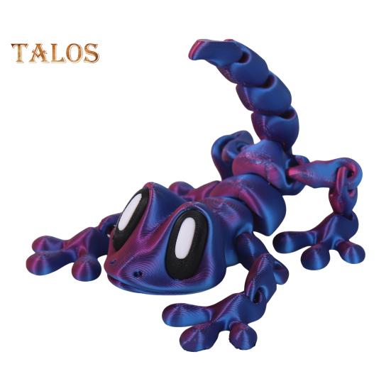 3D Printed Gecko Toy Magnetic Articulated House Lizard Figurine Animal Fidget Toy for Refrigerator Magnet Computer Monitor Decor