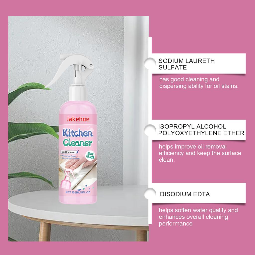 Kitchen Cleaner Spray Degreaser for Stove Hood Grease Removal Heavy Duty Cutting Oil Stain Cleaner Safe on Cookware Utensils