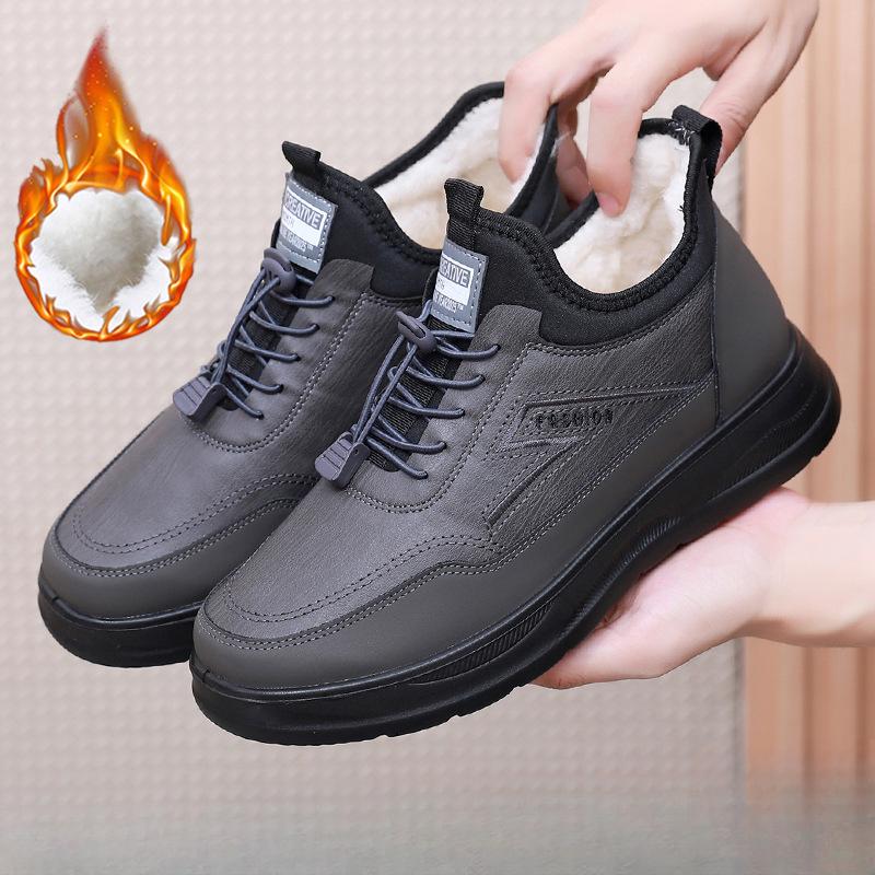 

Мужские и женские зимние сноубутсы Нескользящие на шнуровке короткие ботильоны плюшевая подкладка теплые и удобные водонепроницаемые кроссовки для ходьбы 43